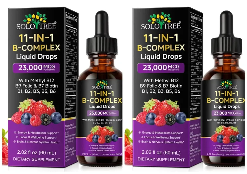 11 in 1 Vitamin B Complex Drops 23000mcg Vitamin B Oral Liquid Supplement for Energy Daily Wellness Support 30 ML