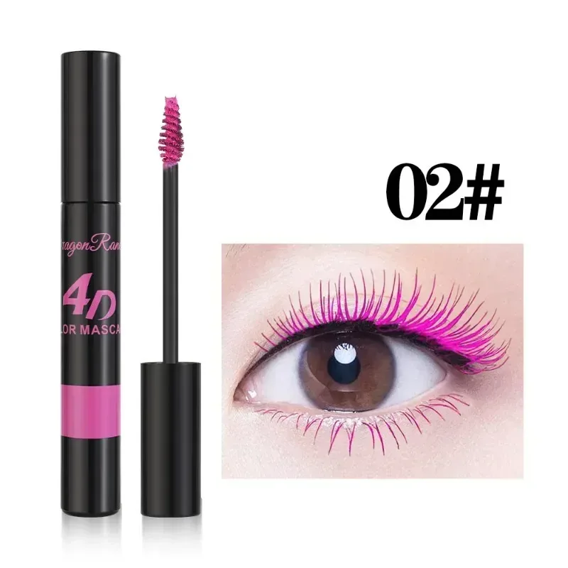 Gekleurde Mascara Make-up 4D Zijdeachtige Natuurlijke Lange Wimpers Mascara Waterproof Langdurige Uitbreiding Dikke Blijvende Curling Mascara — image 8
