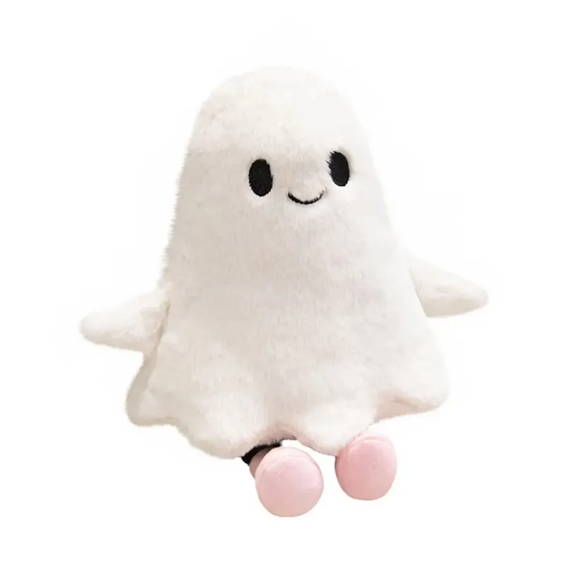 Boneka Mewah Hantu Kecil Simulasi Mainan Boneka Hantu Kartun Buatan Tangan Berbulu Bantal Hantu Holloween Lembut Nyaman
