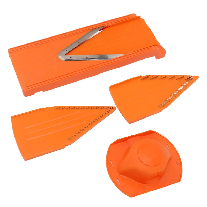 Taglierina per mandolina con lama a V Tagliaverdure Lama in acciaio inossidabile Protezione per le mani Strumento di cottura Pratico grande telaio per la cucina — image 7