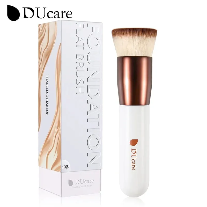 DUcare Foundation Brush Flat Top Kabuki Makeup Børster Syntetisk hår Væskeblanding Mineral Powder Buffing Stippling Cosmetics — image 8