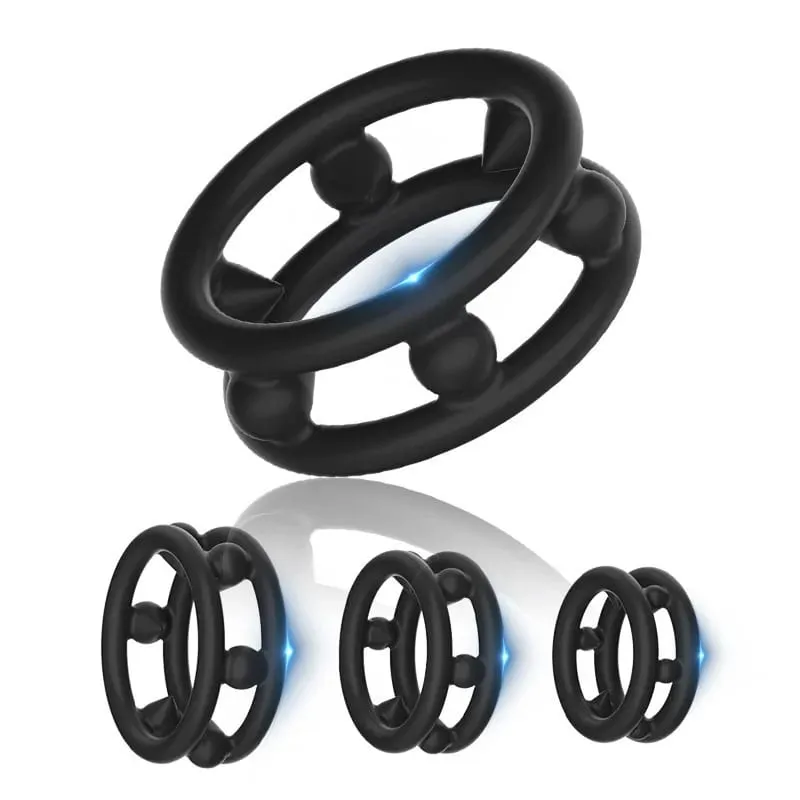 Anneau de pénis mâle avec pointes souples taille S/M/L anneau en Silicone retarde l'éjaculation fournitures pour adultes civière d'érection de bite jouets sexuels — image 3