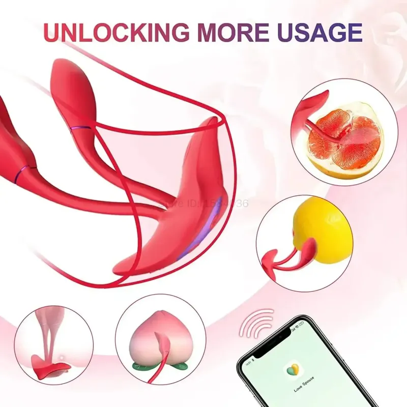 Kontrol Aplikasi 9 Kecepatan Penggetar Vagina G Spot Anal Pemijat Ganda Stimulator Telur Bergetar Dapat Dipakai 18 + Mainan Seks Dewasa untuk Wanita — image 5