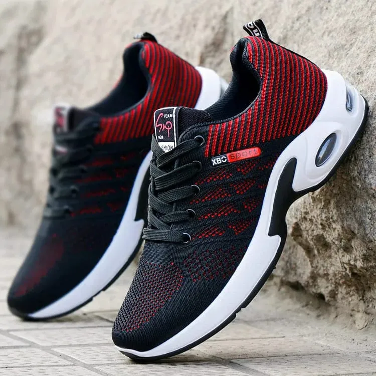 Tênis casual masculino malha respirável rendas até versátil leve sola macia caminhada diária calçado de corrida para uso ao ar livre — image 10