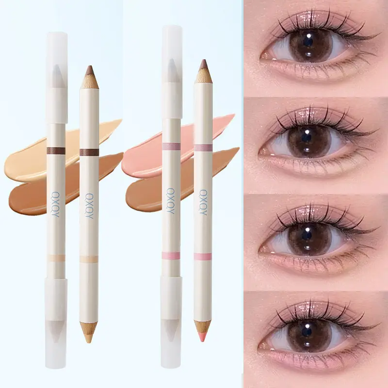 Double Tip Aegyosal Pensil Penyerlah Matte Bawah Mata Koyak Beg Pelapik Anak panah Pen Pembayang Mata Tongkat Make Up Korea Kosmetik Wanita — image 2