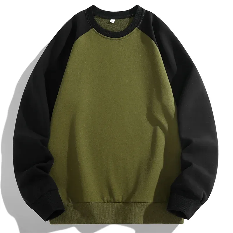 Spring Autumn Men's Sweatshirts Fashion Patchwork Long Sleeve O-Neck Loose Streetwear Pullovers Casual Hoodies Sweatshirt Men — image 4