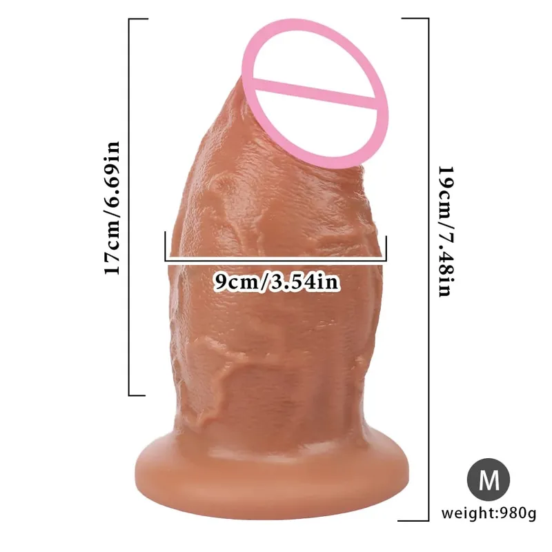 Super duża skóra Dildo Penis masażer prostaty pasek-on silikonowy realistyczny korek analny Masturbator seksowne dorosłe ogromne wibratory Sex zabawki — image 19