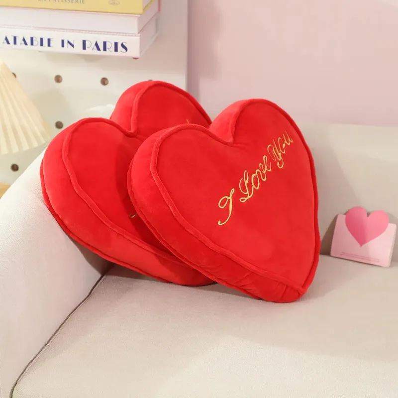 35x30 ซม.หัวใจสีแดงหมอน Plush ตุ๊กตา I LOVE U กลับสนับสนุนเบาะรองนั่งนุ่มวันวาเลนไทน์ party ตกแต่งแฟนของขวัญ — image 8