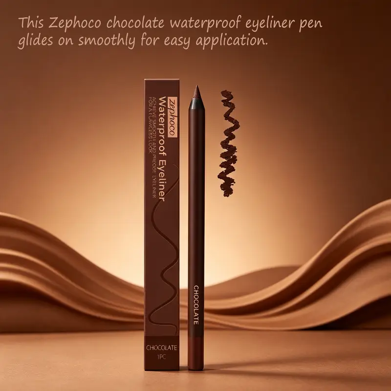 Zephoco 1pc Chocolate Eyeliner Pen Vandtæt Glat påføring Langtidsholdbar øjenmakeup Gel blyant til daglig brug — image 1