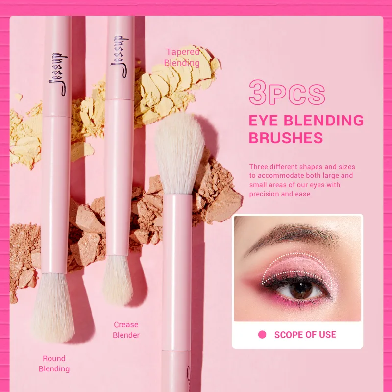 Set Berus Pembayang Mata Jessup Berus Mekap Mata Merah Jambu Berus Penyamar Pelapik Pembayang Mata Vegan Premium Berus Campuran untuk Mekap T496 — image 3