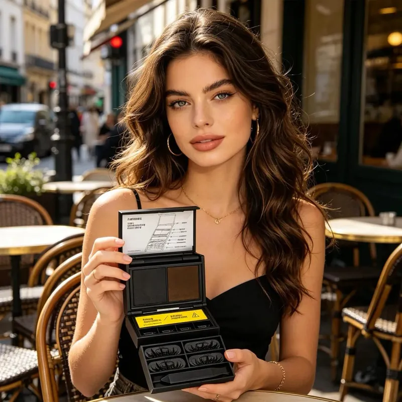 Kit di timbri per trucco per occhi Bellezza di lunga durata Timbro per ciglia inferiori Eyeliner e set di talpa Set di applicazioni antiscivolo per trucco per occhi