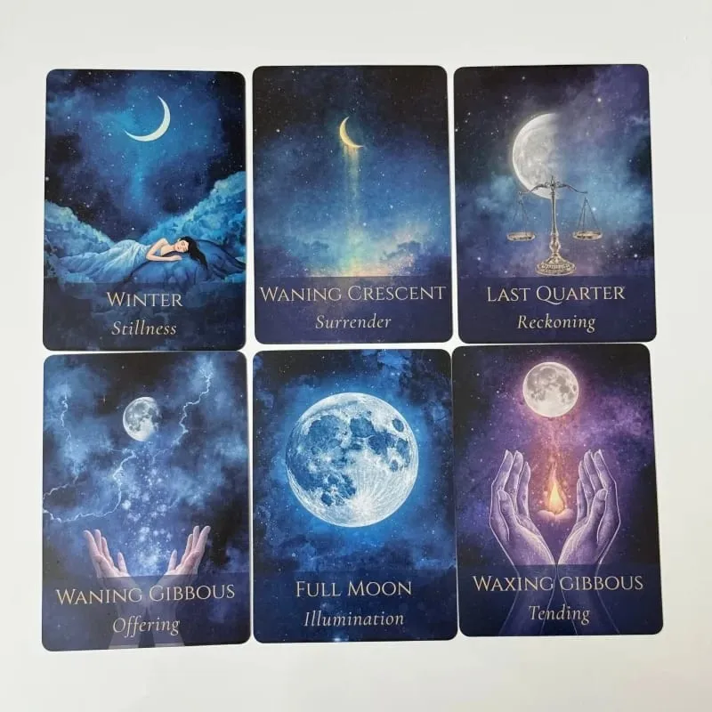 Inner Moon Oracle Deck in Metal Box 44 카드 데크 운세 보드 게임 지침 가이드북이 포함된 오라클 카드 — image 4