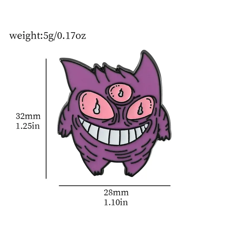 Broches de dessin animé Gengar, épingles à revers en émail pour sac à dos, accessoires de Collection de Fans, broches cadeaux — image 20