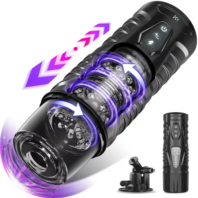 Teleskopischer männlicher Masturbator, automatischer Mastubator-Cup für Männer, 7 Schub-Rotationsmodi, Penispumpe, Kolben, Blowjob, Sexmaschine — image 9