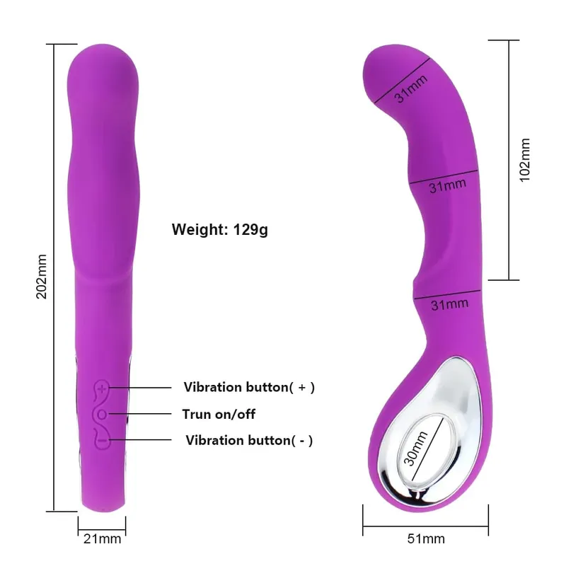 G Spot Dildo Vibrator G Spot Vaginal Stimulator Clitoris Pussy Massager Waterproof Magic Wand Rechargeable Sex Toy for Women — image 4