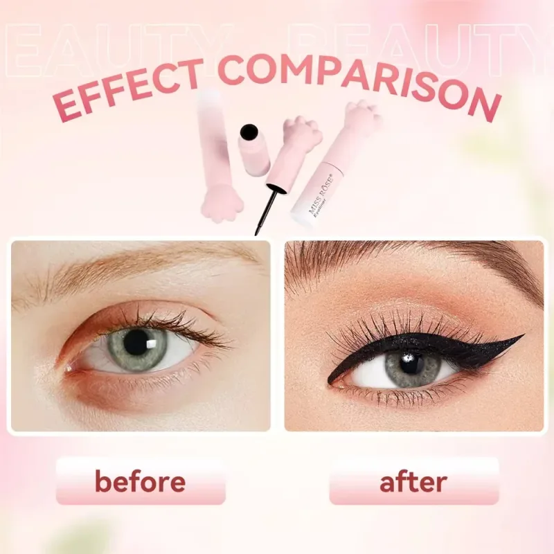 สีชมพู Cat PAW Black Liquid Eyeliner ปากกาแห้งเร็วยาวนาน Smudge PROOF แต่งหน้า Holding Premium Eye Liner ปากกา Eye เครื่องสำอาง — image 5