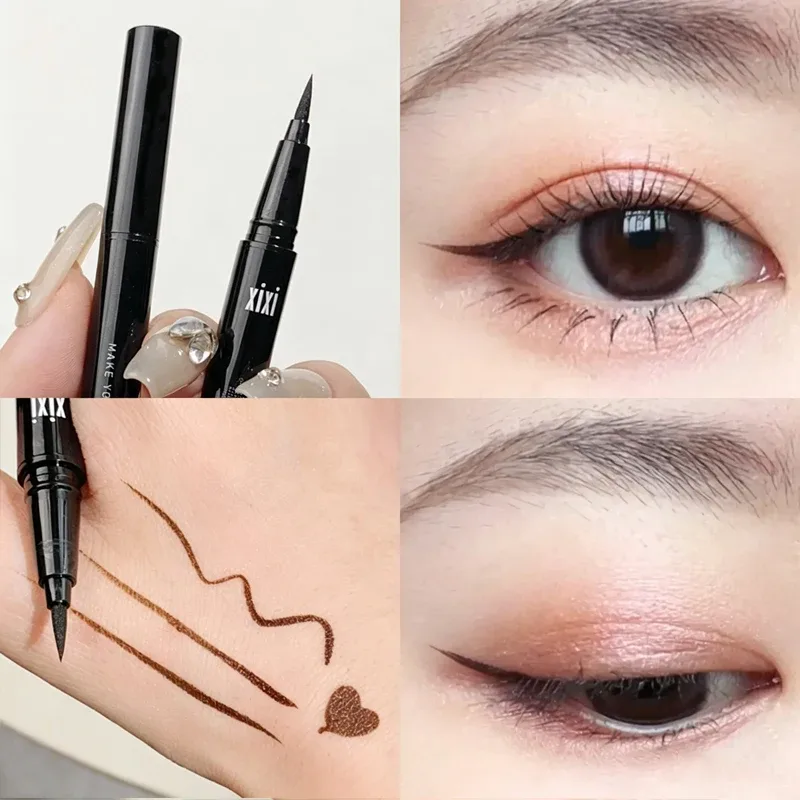 2 kolory makijaż oczu eyeliner w płynie długotrwały wodoodporny i nie blaknący narzędzia do makijażu szybkoschnący eyeliner bez efektu halo — image 3