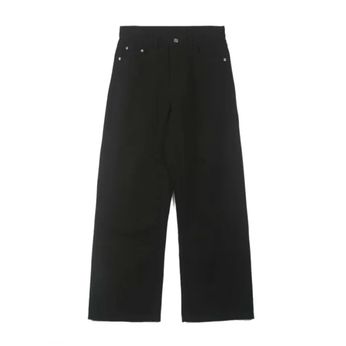 100 % Baumwolle Herren Baggy Straight Jeans Bequeme weiche Freizeithosen Mode koreanische weiße braune Denim-Hose Männliche Kleidung