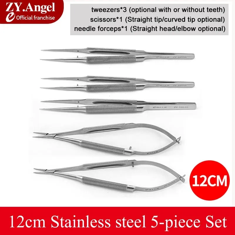 Ophthalmic Microsurgery Instruments Scissors Needle Holders Tweezers Stainless Steel 4/6/8 Piece Set Of Ophthalmic Surgical Tool — image 14
