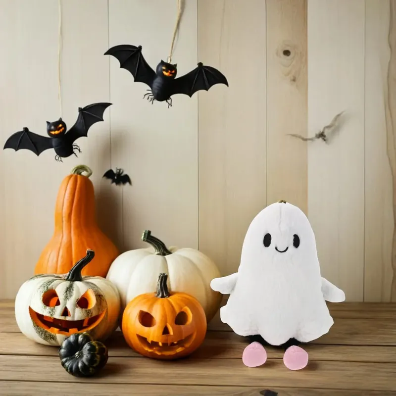 Coussin fantôme d'halloween, oreiller décoratif en peluche blanc doux, canapé-lit d'intérieur, remplissage de sac de friandises pour fête d'halloween — image 6