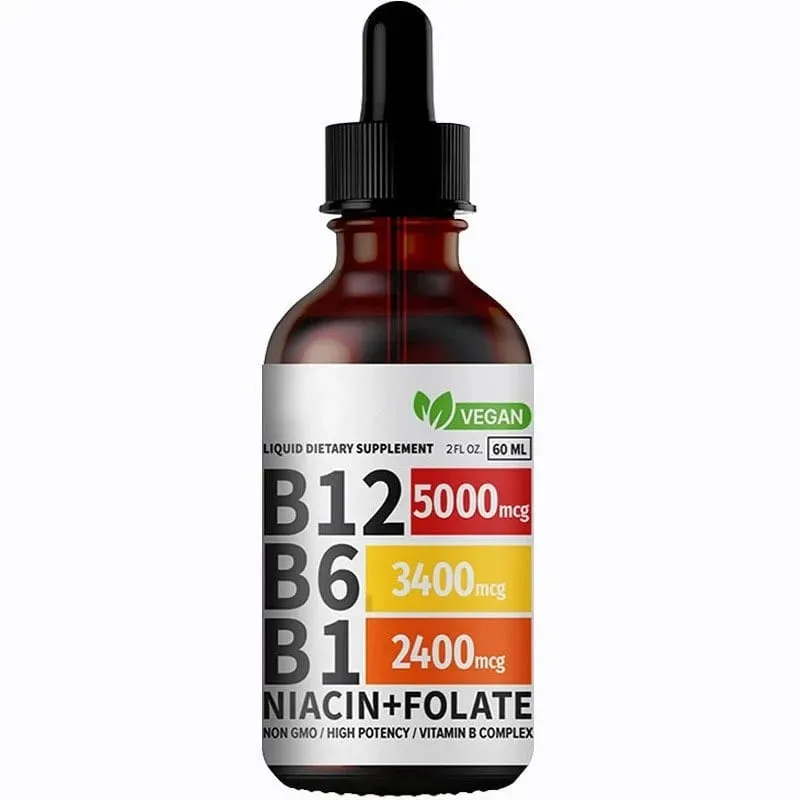 Vitamin B6 Drops Complex B12 B1 Folat Flydende Supplement Support Fordøjelsessystem Drops Flydende Triple Absorption Flydende Drop