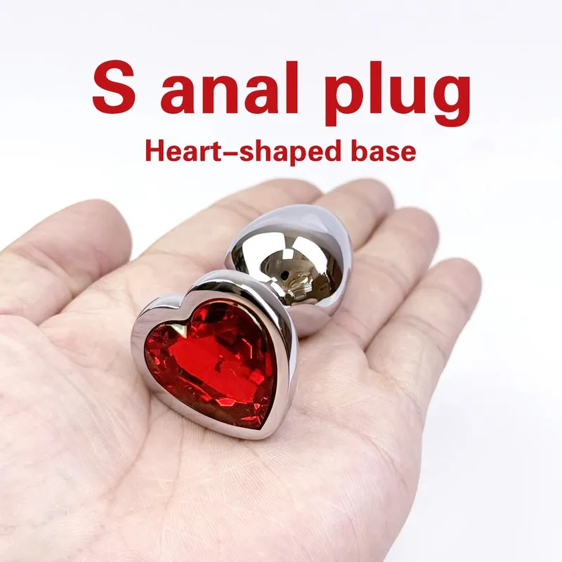 5 Sizes Heart Metal Crystal Anal Plug Stainless Steel Butt Plug Masturbation Stimulator Dildos Adult Sex Toys For Women Men — image 9