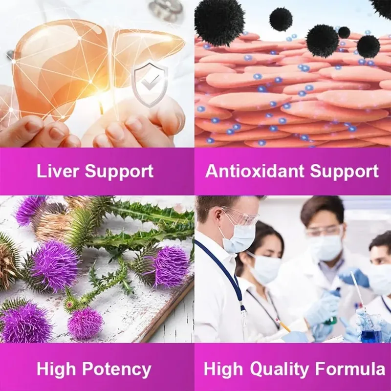 オオアザミエキス 1000mg - 健康な肌、肝臓、デトックス、消化、免疫のためのグルテンフリー、非遺伝子組み換え抗酸化サプリメント — image 3
