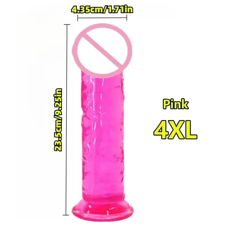 Super Cheap 7 Sizes 5 Colors Realistic Soft Jelly Dildo Suction Cup Adult Sex Toy for Women and Men Vaginal and Anal Masturbator — image 34