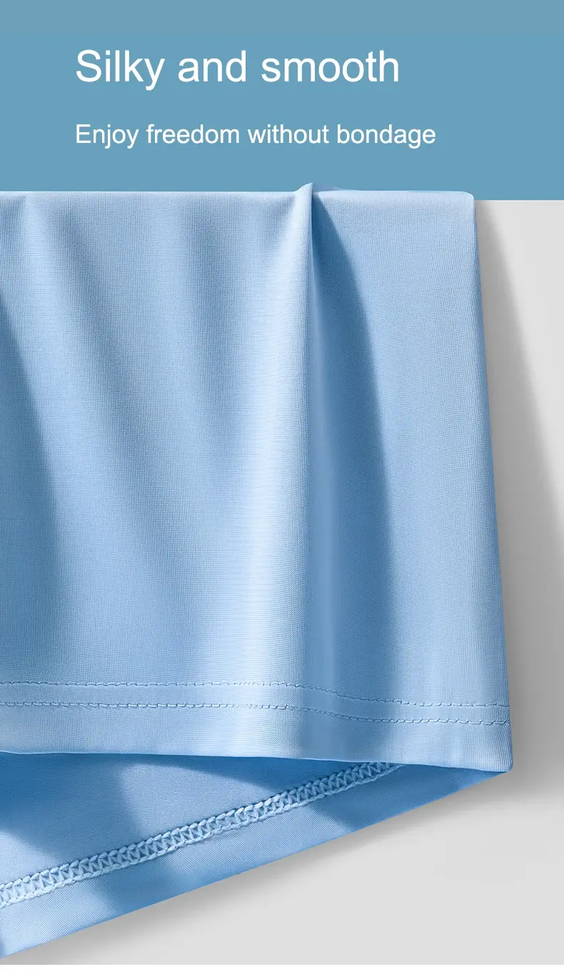 Boxers en soie glacée pour hommes, sous-vêtements en graphène, respirants et confortables, culottes ultra fines, tronc, grande taille 6XL — image 11