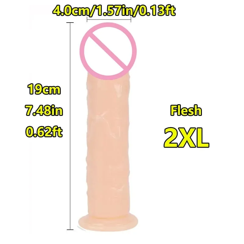 Super Cheap 7 Sizes 5 Colors Realistic Soft Jelly Dildo Suction Cup Adult Sex Toy for Women and Men Vaginal and Anal Masturbator — image 26