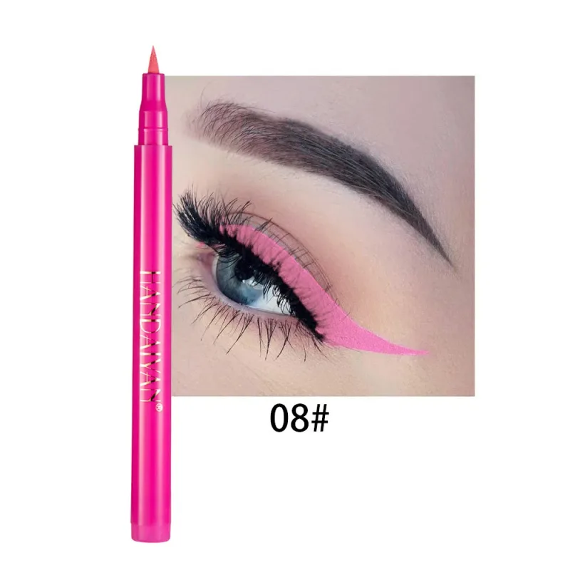 Pensil Eyeliner Putih Matte Cepat Kering Kosmetik Pena Eyeliner Cair Halus Tahan Lama Tahan Air Pena Eyeliner Antinoda — image 8