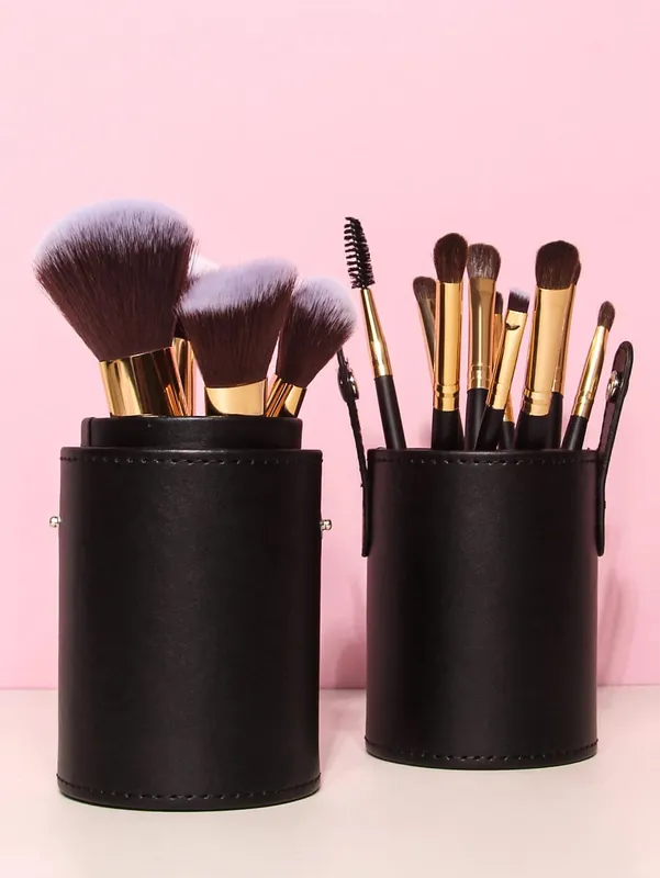 15 PCS Professional Makeup Brush Set With Makeup Brush Holder Wooden Handle Cosmetic Brushes — image 4
