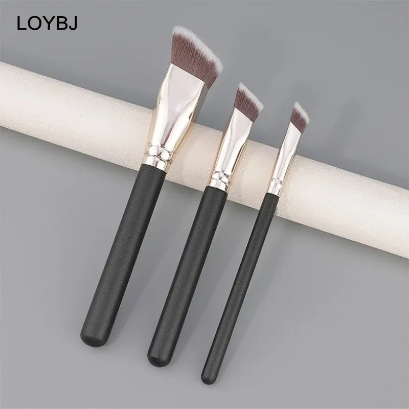 3pcs Angled Foundation Makeup Brush Set Propesyonal na Makeup Brushes para sa Liquid Foundation Cream BB Concealer Women Beauty Tools — image 6