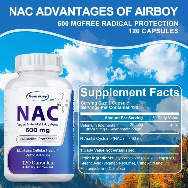 NAC - Promotes Cleansing Detoxification and Repair Reduces Lipids Brightens Skin Improves Joints and Hair and Anti-aging — image 3