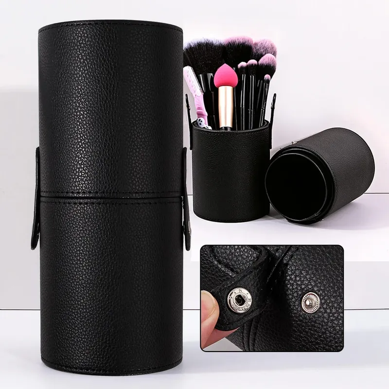 Držák štětců na make-up PU kůže Cestovní Prázdné kosmetické štětce Kbelík na tužky Štětce na make-up taška Organizér Nástroje na make-up — image 1
