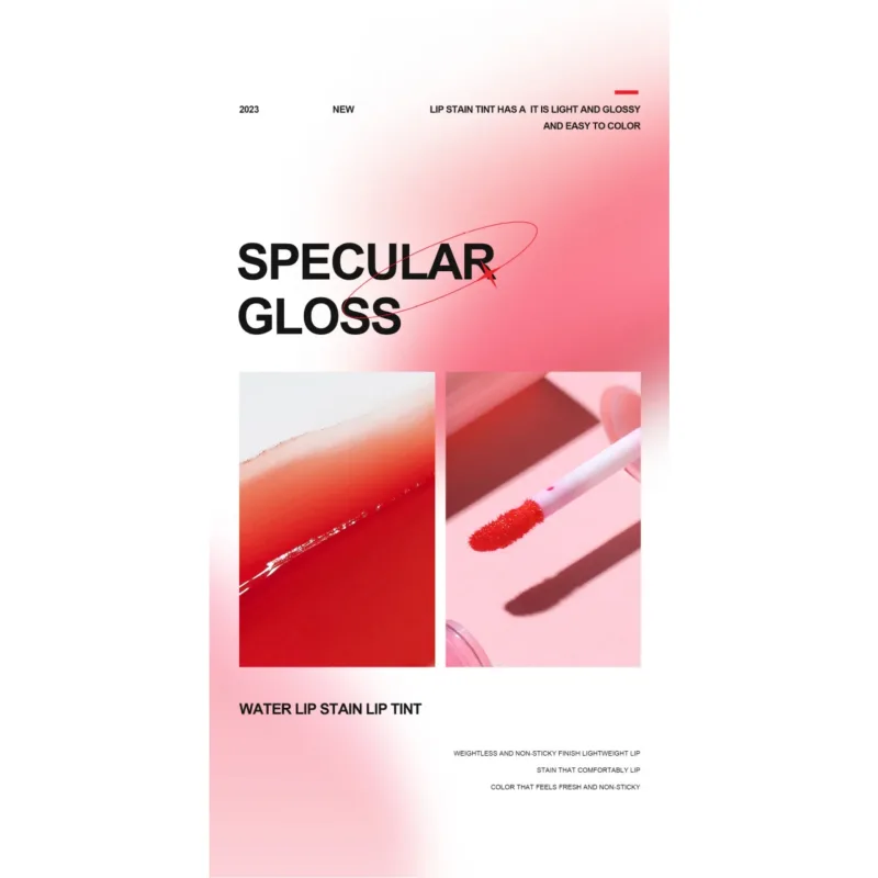 Pelbagai guna 6 Warna Lip Gloss Pipi Tint Pelembap Tahan Lama Pewarna Bibir Blush Makeup Noda Bibir Lipgloss Berkilat Kosmetik — image 4