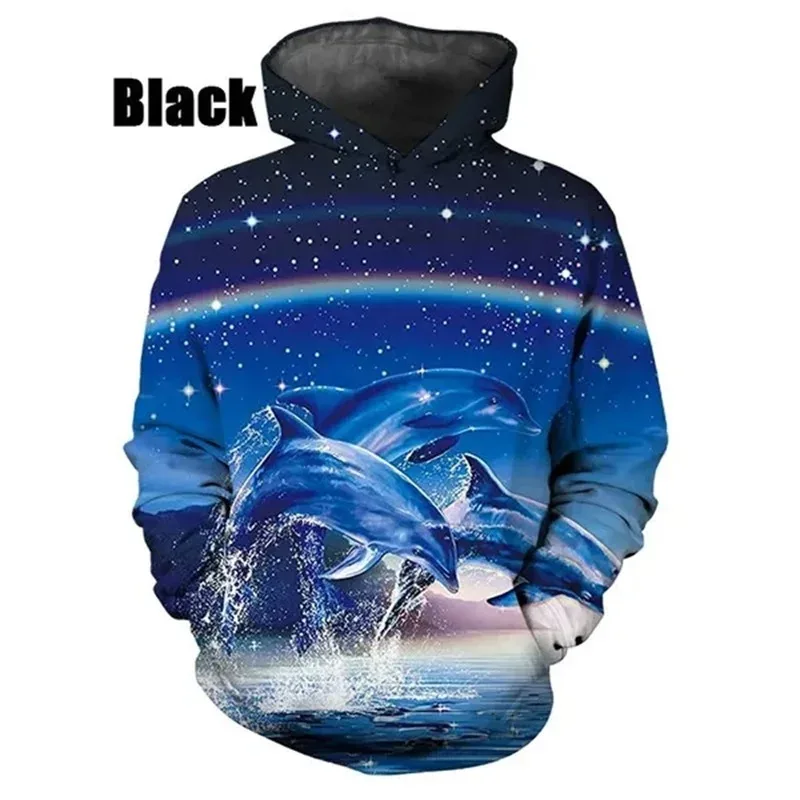 Gran oferta, sudaderas con capucha con estampado 3D de delfines, pulóver informal, sudaderas para hombres y mujeres, ropa de calle, sudaderas con capucha de gran tamaño para niños — image 4