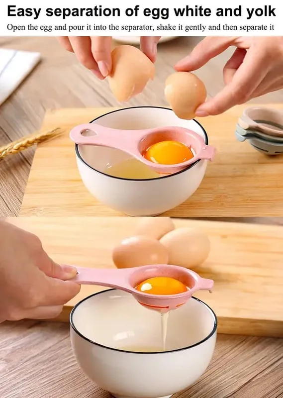 Egg Separator For Raw Eggs,Wheat Stalk Egg Yolk White Separator Divider Tool Kitchen Baking Gadget (4pcs) — image 7