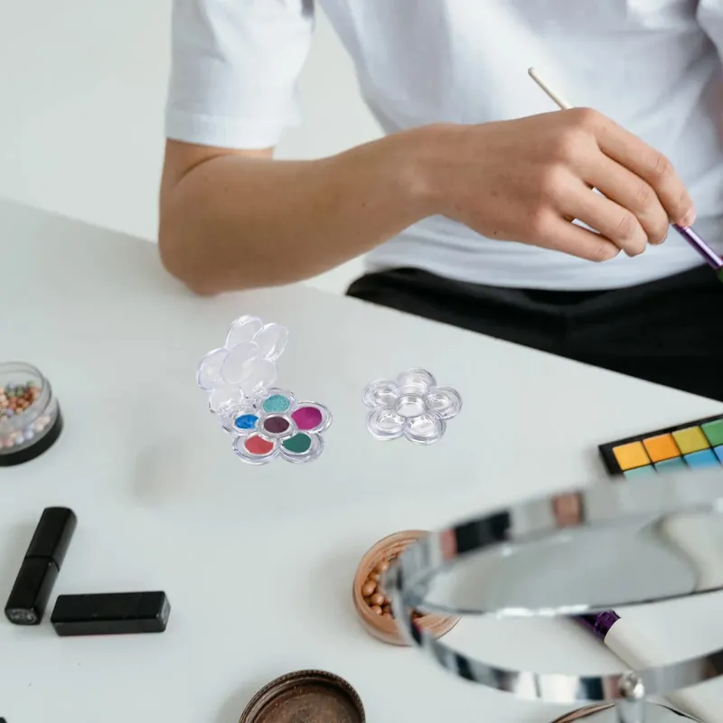 8ks Šestikomorová subbox Plum Blossom Jednoduchá elegantní krabička na uložení make-upu pro korektor na rtěnku s očními stíny, pudr na obočí — image 5