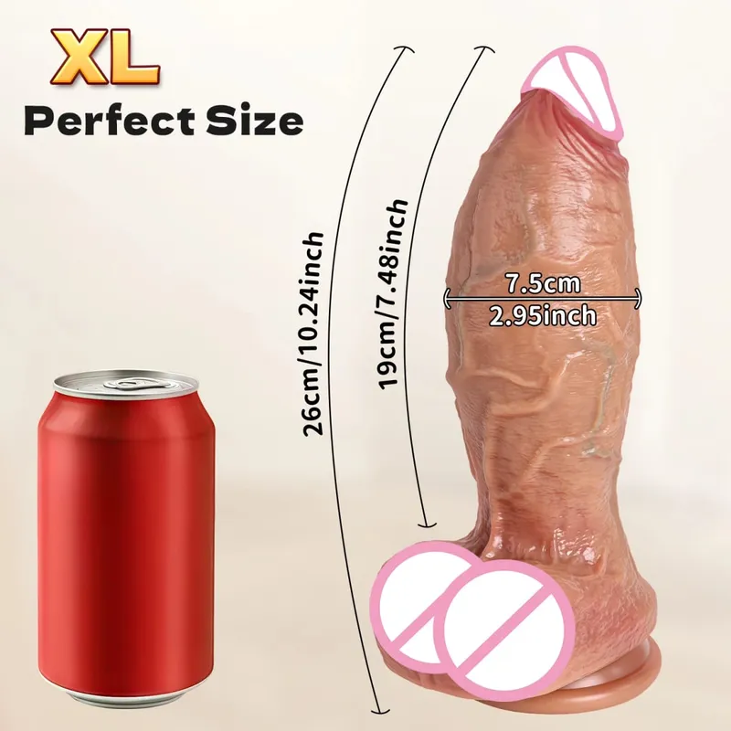 Ρεαλιστική μαλακή διπλή σιλικόνη Big Dildo Προσομοίωση δέρματος τεχνητό πέος Κολπικός αυνανισμός Βεντούζα Big Dick Γυναικείο Σεξ Παιχνίδι — image 13