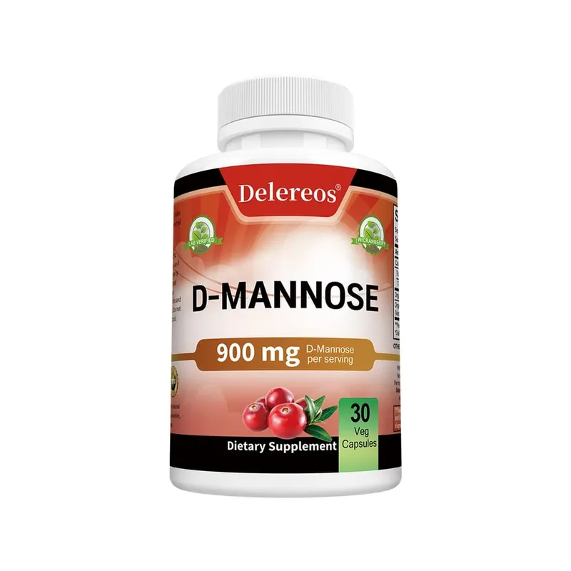 Bio-D-Mannose 900 mg pro Portion 120 Kapseln unterstützt stark die Reinigung der Harnwege bei Frauen und die Gesundheit der Prostata bei Männern