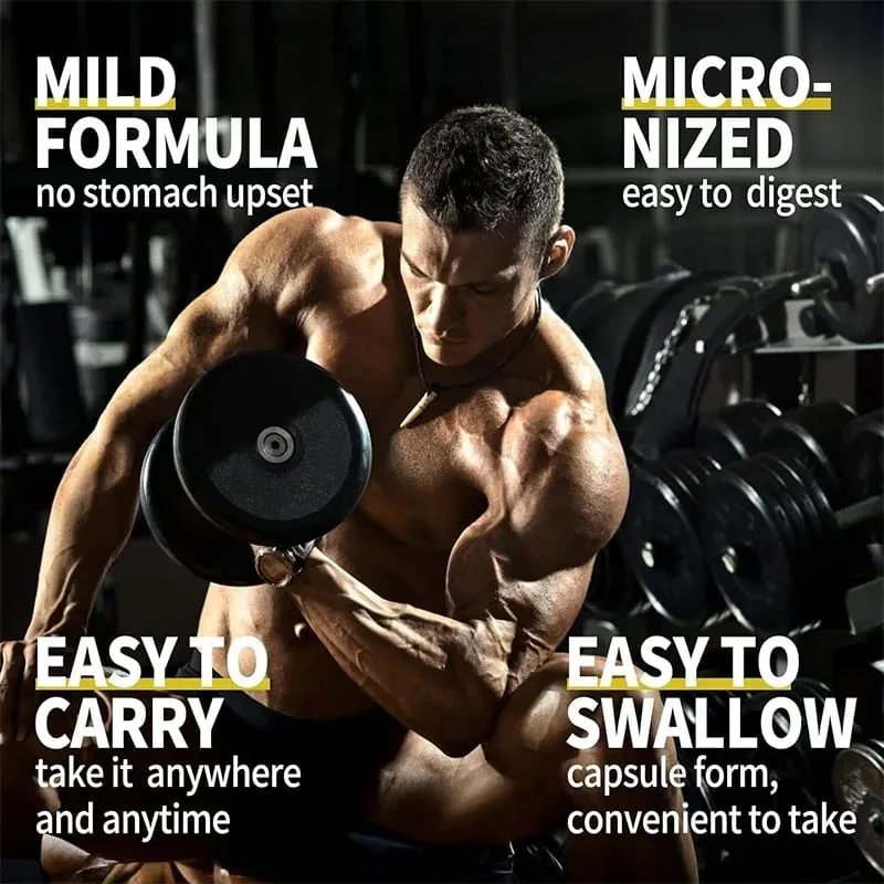 Buy 2 Get 2 Free! Premium Creatine Monohydrate Capsules Support Muscle Growth Strength Gains & Exercise Performance Men — image 6