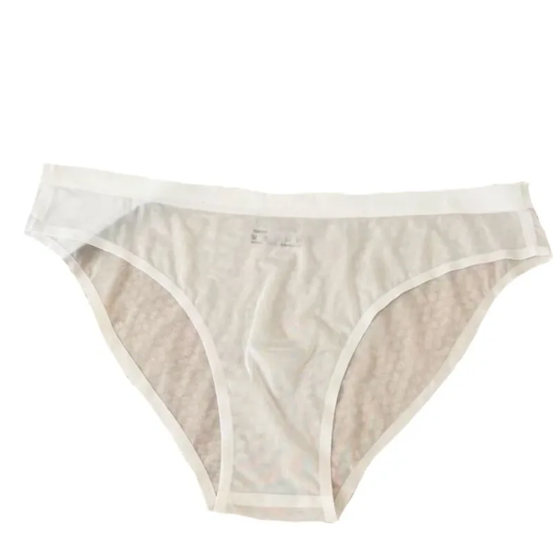 1pc männer Ultra-dünne Transparente Nahtlose Eis Seide Slip 3D Ausbuchtung Beutel Mittlere Taille Unterwäsche Atmungsaktive Männlich dessous