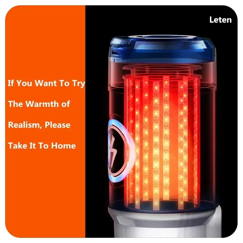 Leten Quite และ Power เครื่องทำความร้อนอัตโนมัติชาย Masturbator คัพไฟฟ้า Stroker พร้อมผู้ถือโทรศัพท์ร้อนของเล่นสำหรับผู้ใหญ่ — image 4
