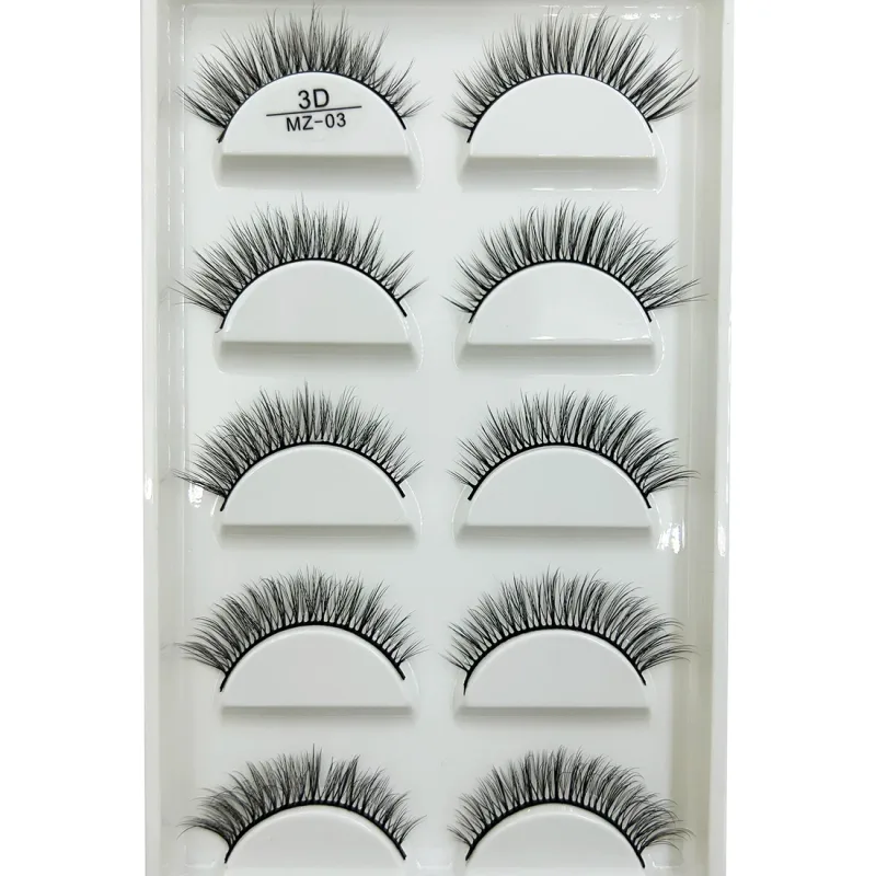 Commercio all'ingrosso 5 paia 3D visone naturale ciglia finte trucco estensione ciglia finte ciglia finte cils make up bellezza Cilios — image 13