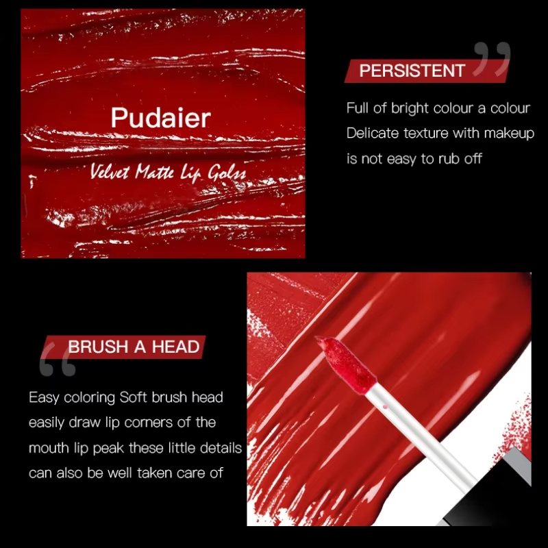 Samtiger, matter, flüssiger Lippenstift, wasserfest, 17 langanhaltende Farben, antihaftbeschichtet, kussfest, glatt, weicher Lippentönung für Mädchen — image 3