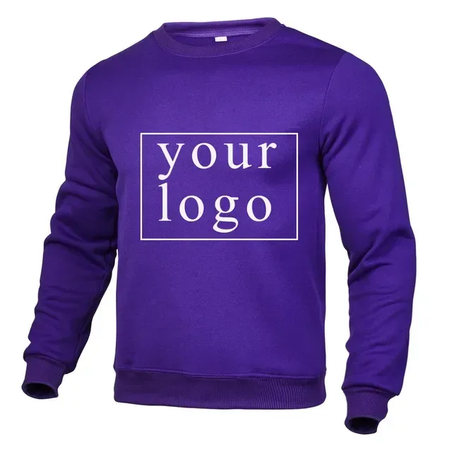 Your Own Design Brand Logo/Picture Personalized Custom Anywhere Men Women DIY Round neck long sleeved pulloverhoodie Fashion New — image 12