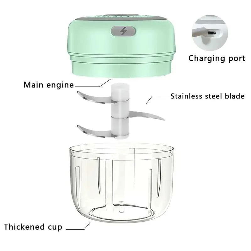 Hachoir à ail électrique en acier inoxydable de 250ML, broyeur de cuisine robuste et Durable pour ail et gingembre, Mini outil, hachoir alimentaire — image 3