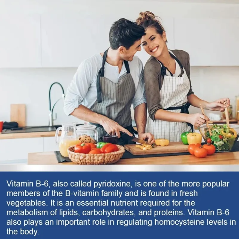 Vitamin B6 Kapsler - Hjernefunktion og hukommelseskoncentration Kardiovaskulær hud Hår Immun ikke-GMO kosttilskud — image 5