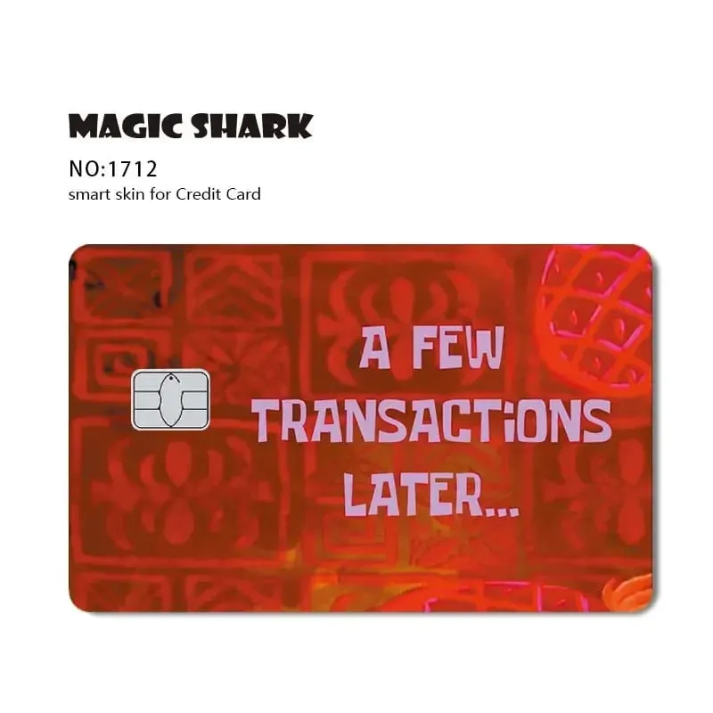 100% nouveauté conque argent arc Anime dépenser ou économiser mème carte de crédit Film carte de débit autocollant peau — image 21